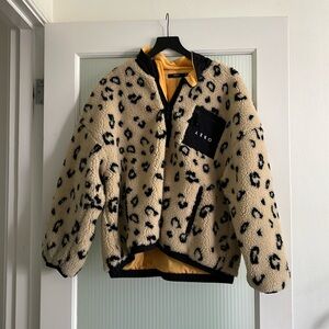 Leopard print Obey Sherpa quarter zip